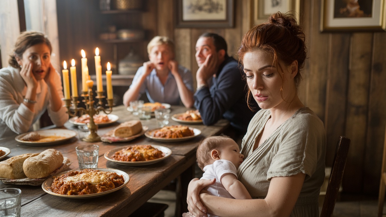 A New Mom’s Topless Table Stunt Shut Down Her MIL’s Dinner Demands