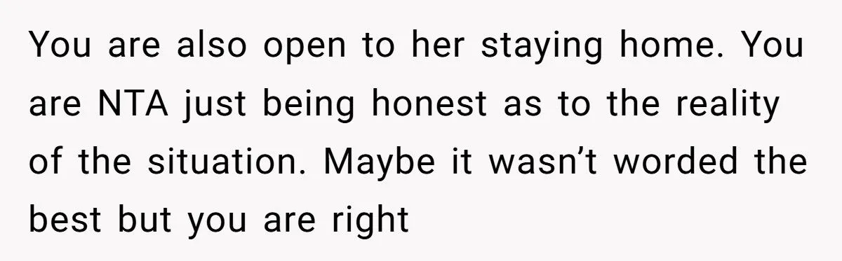 Husband Tells Wife to Forget Her Career Dreams Because His Job Pays the Bills