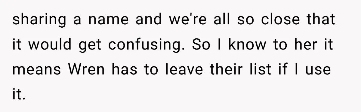 She Chose to Keep Her Daughter’s Name Despite Her Sister Hoping to Use It One Day