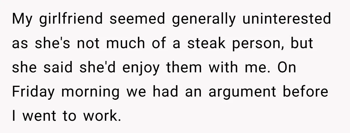 Girlfriend Burned His $200 Wagyu Steaks Out of Spite - So He Canceled Her Birthday Dinner