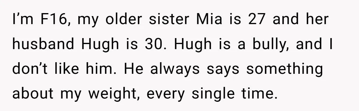 Teen Fires Back at 30-Year-Old Brother-in-Law Who Fat-Shames Her by Pointing Out His Balding Hairline