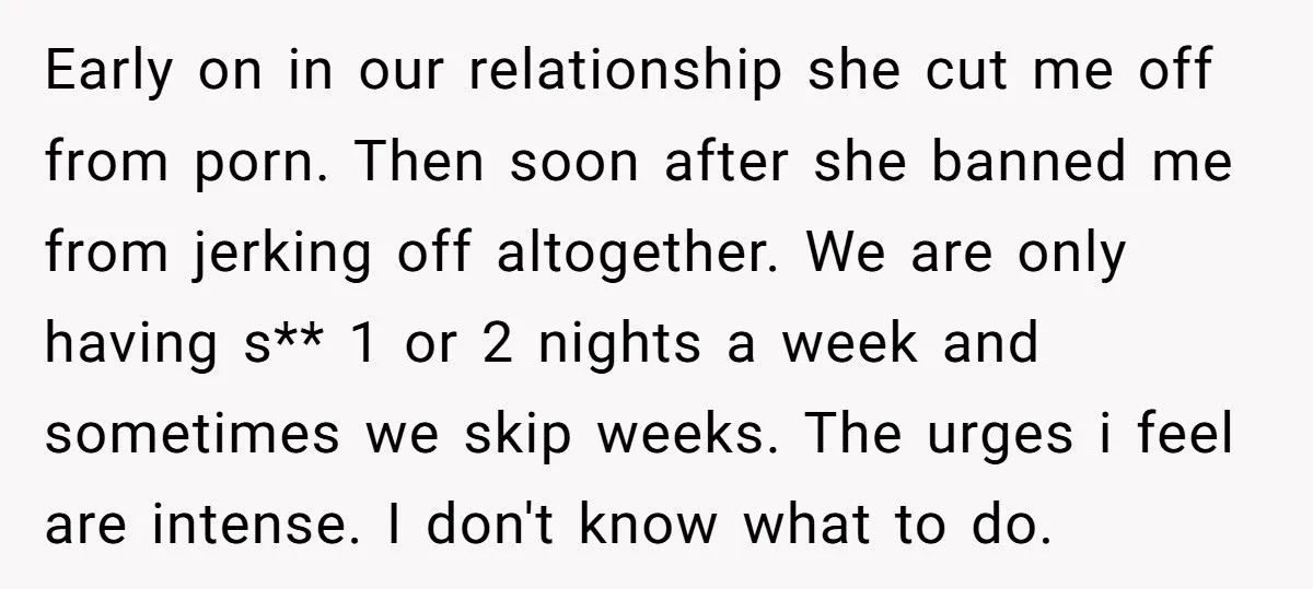 Husband Forbidden From Self-Pleasure, Struggling With His Wife’s Control