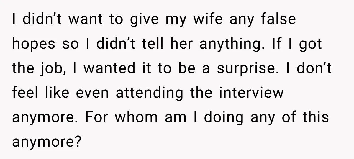 Husband Left Crushed After Wife Withheld Love for Months - Only to Want Him Back Once He Got a Better Job