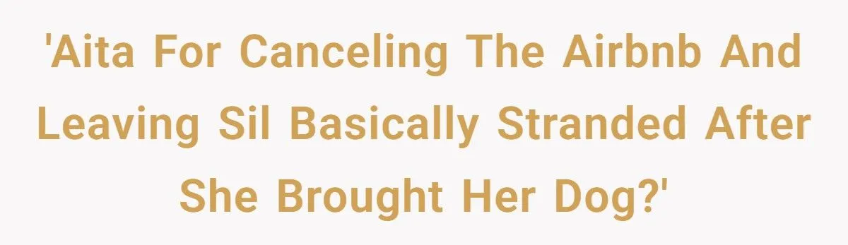 Woman Cancels $4K AirBnB After SIL Brings Her Dog - Leaves SIL Stranded and Begging for Help