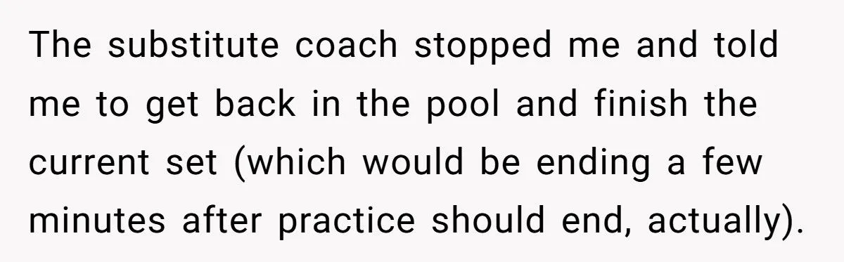 Teen Swimmer Walked Out on a Substitute Coach – What Happened Next Had the Whole Team Talking