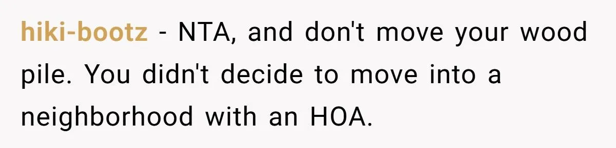 Homeowner Defies HOA Rules, Faces Neighbor Fury Over Woodpile And More