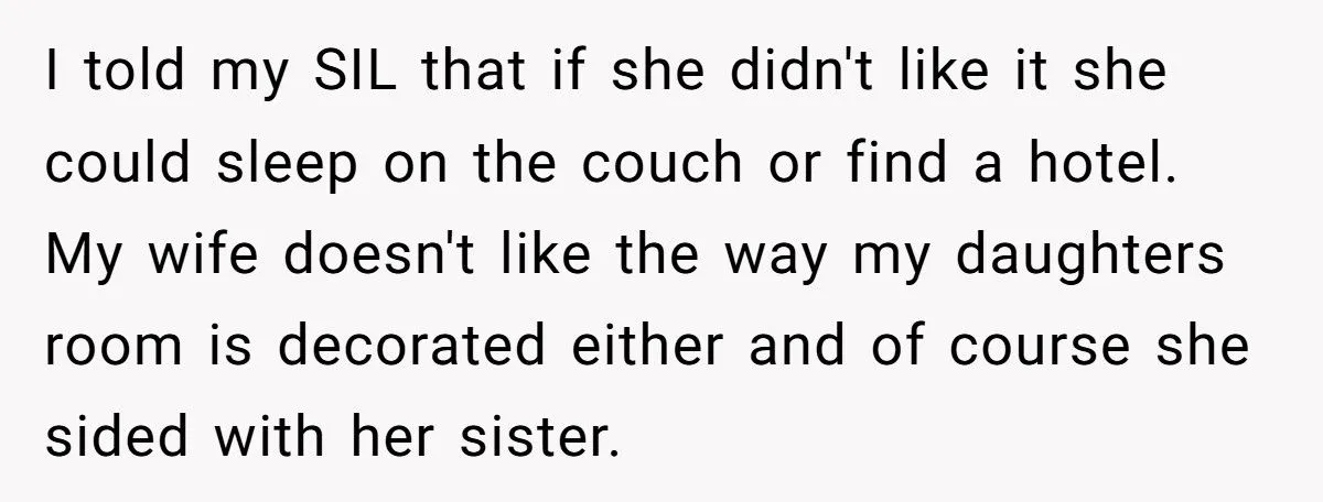 Dad Refuses to Move Daughter Out of Her Room for Pregnant SIL