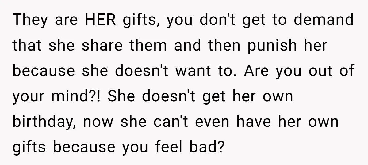 She Forced Her Daughter to Share Birthday Gifts with Her Stepdaughter, and Now Their Home Is Filled with Tension