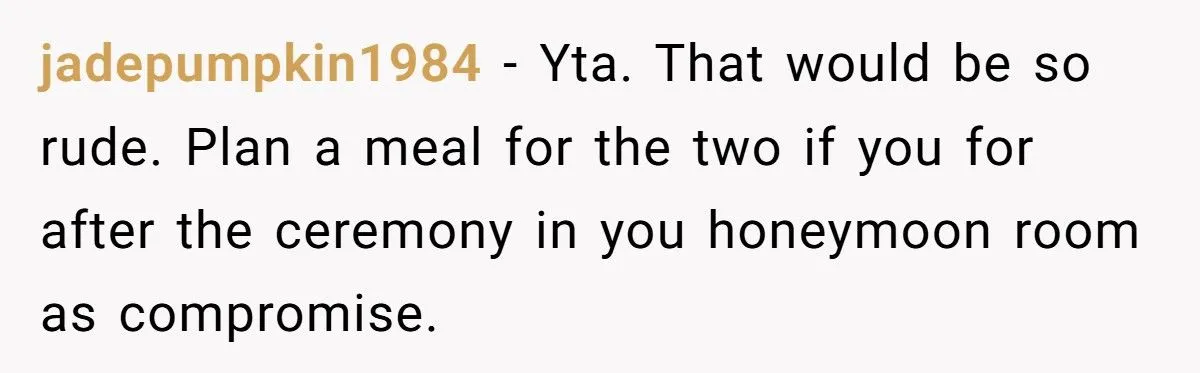 A Couple Wants to Save Money at Wedding by Feeding Guests Snacks - While the Couple Eats a Real Meal