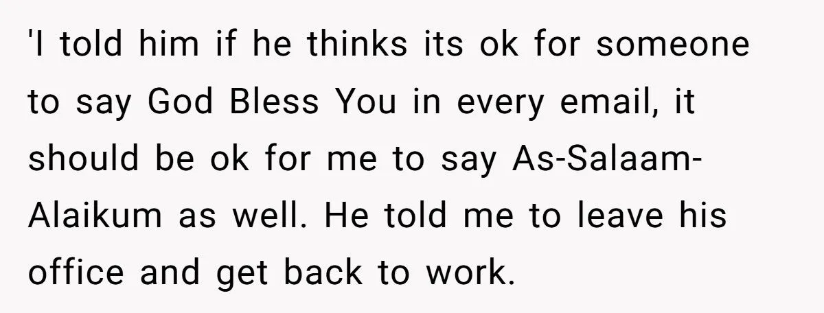 She Fought Back Against a Coworker’s Religious Overreach with “As-Salaam-Alaikum” - AITA?