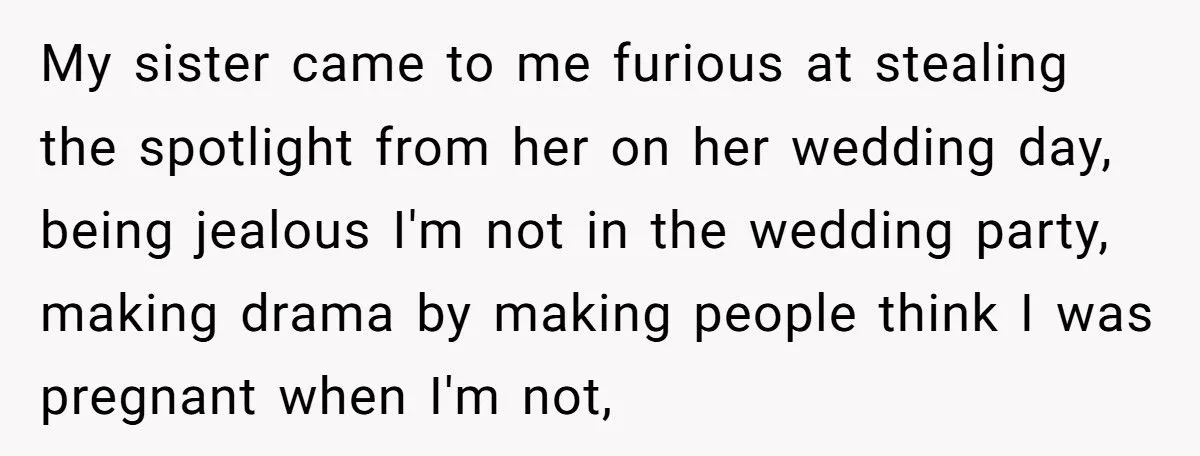 A Newly Sober Woman Accidentally Sparked a Pregnancy Rumor at Her Sister’s Wedding