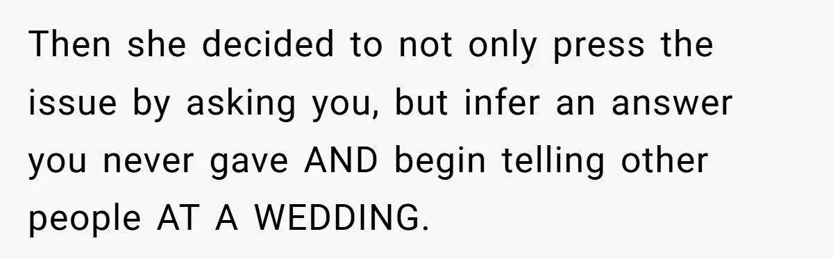 A Newly Sober Woman Accidentally Sparked a Pregnancy Rumor at Her Sister’s Wedding