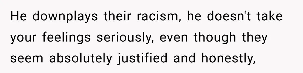 Girlfriend Calls Out Boyfriend’s Parents for Racism - He Defends Them Instead