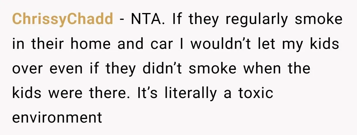 A Parent Refuses to Let Her Children Be Exposed to Smoke, Giving Her Own Parents an Ultimatum