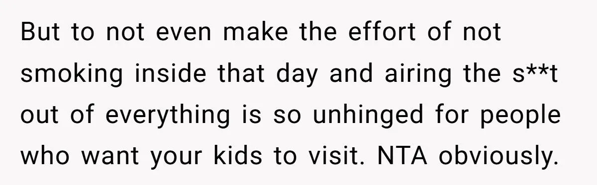 A Parent Refuses to Let Her Children Be Exposed to Smoke, Giving Her Own Parents an Ultimatum