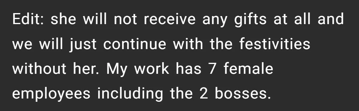 Coworker Begs to Be Left Out of Secret Santa - Woman Forces Her In Anywa