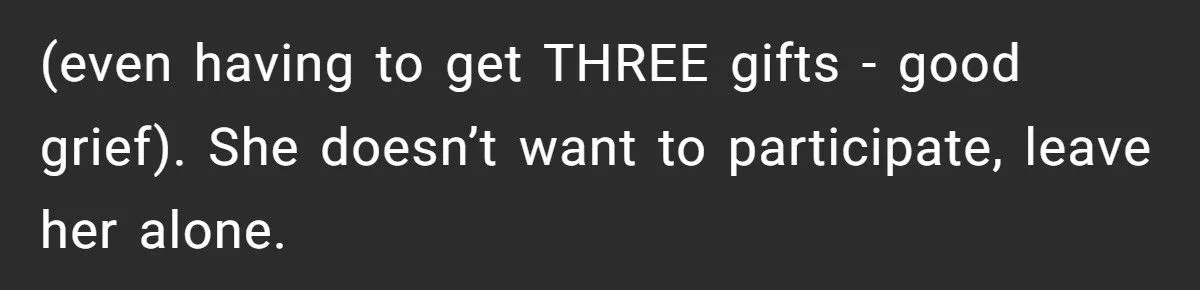 Coworker Begs to Be Left Out of Secret Santa - Woman Forces Her In Anywa