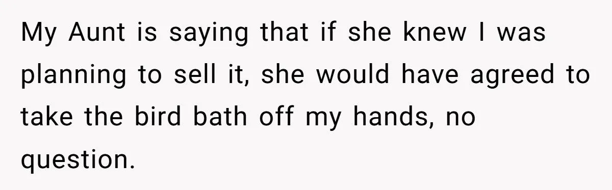 Family Outrage Erupts After Woman Sells Unwanted Heirloom Birdbath