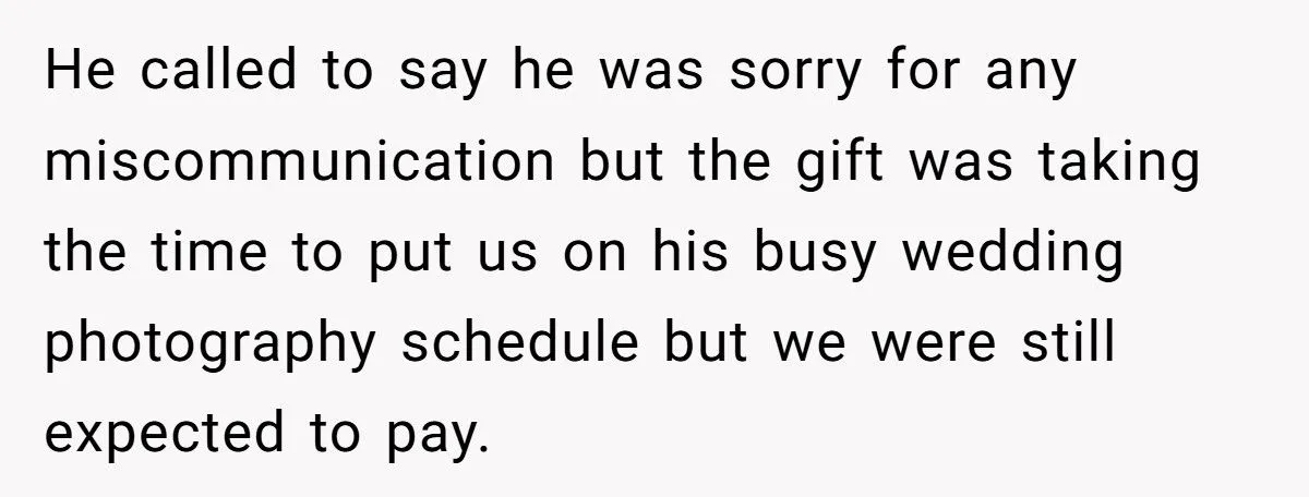 Their Cousin’s “Gift” of Wedding Photography Turned into a Shocking $3,000 Invoice