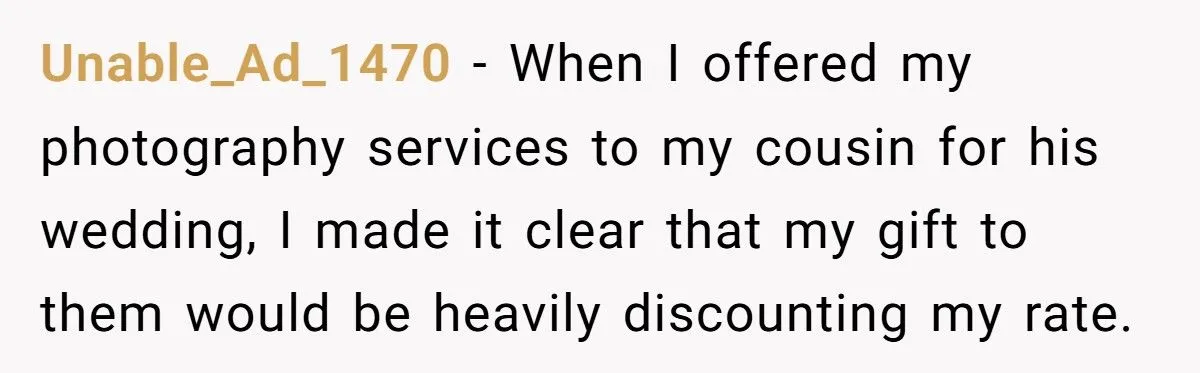 Their Cousin’s “Gift” of Wedding Photography Turned into a Shocking $3,000 Invoice