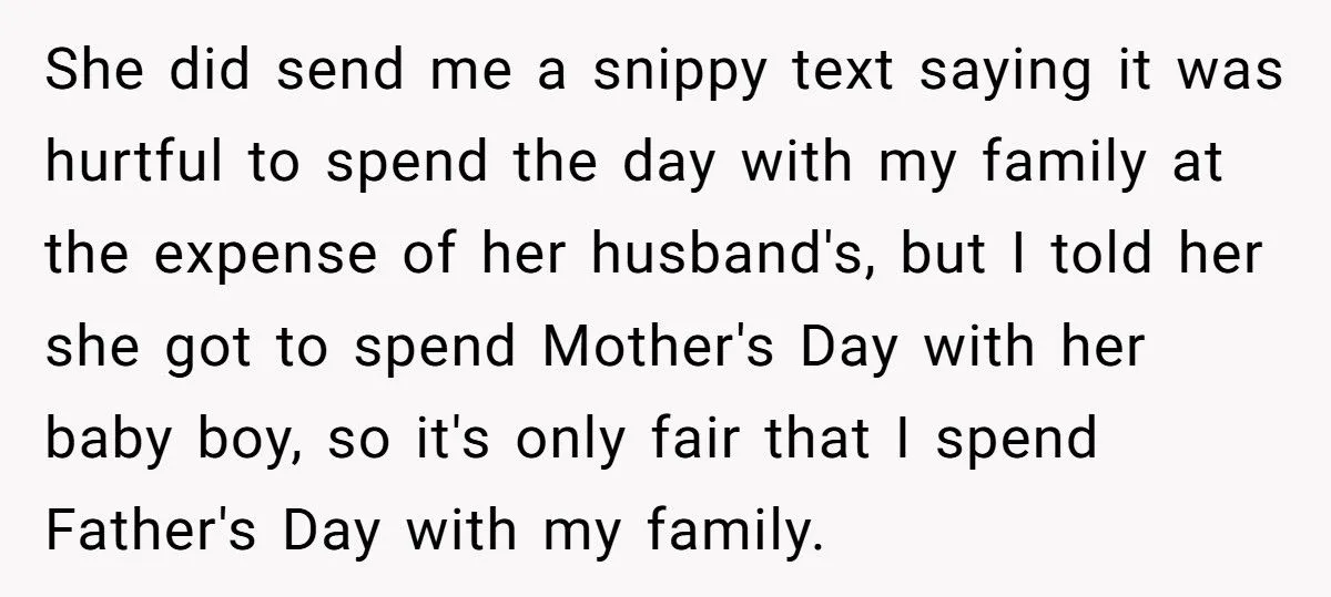 Did A New Mom Go Too Far By Skipping Father’s Day After Her Husband’s Mother’s Day Flop?