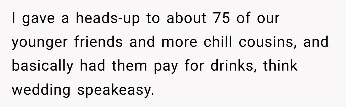 Bride Secretly Sells Alcohol At Dry Wedding To Offset Costs