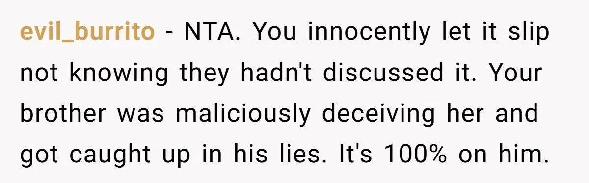 A Woman Accidentally Reveals Her Brother’s Vasectomy to His Girlfriend - Now He’s Cutting Her Out of His Life