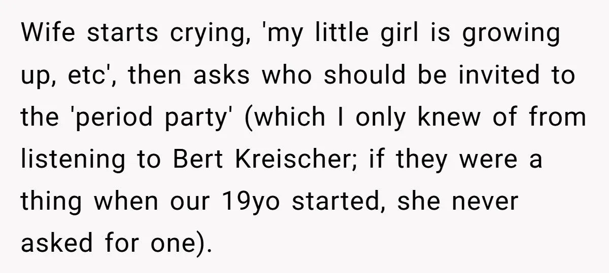 He Blocked His Wife from Forcing Their 12-Year-Old Into a Period Party She Desperately Tried to Avoid