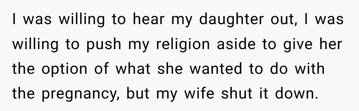 Father Divorces Wife After She Refuses to Let Their 14-Year-Old Daughter Terminate Pregnancy