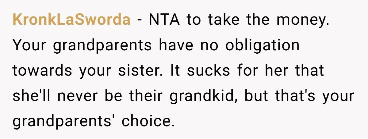 She Took Her Grandparents’ College Fund and Agreed They Don’t Consider Her Half-Sister a Grandkid