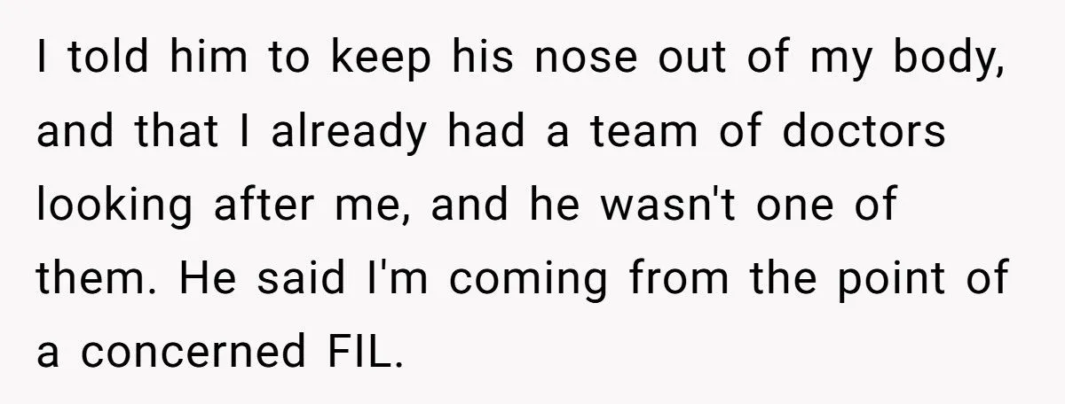 Woman Puts Her FIL in His Place After He Comments on Her Postpartum Weight