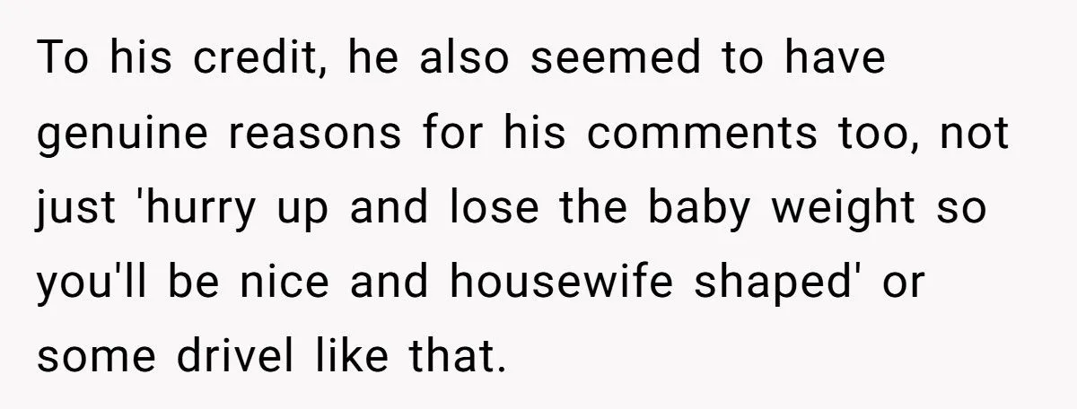 Woman Puts Her FIL in His Place After He Comments on Her Postpartum Weight