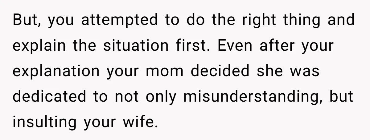 This Man Told His Mom She Wouldn’t Understand Pregnancy Because She’s Never Been Pregnant – Did He Cross the Line?