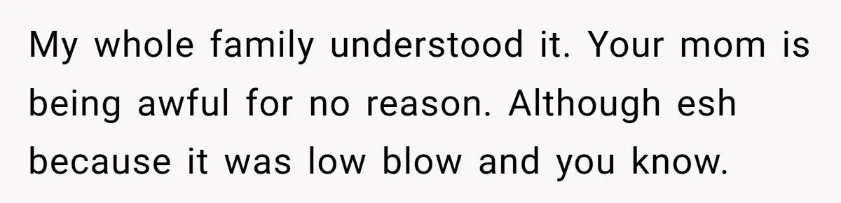 This Man Told His Mom She Wouldn’t Understand Pregnancy Because She’s Never Been Pregnant – Did He Cross the Line?