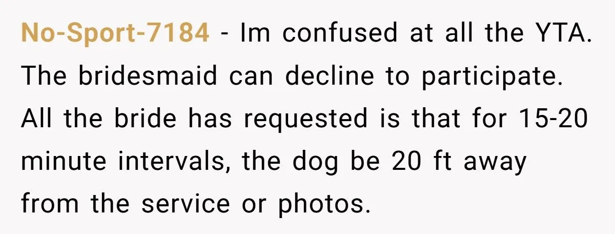 Bride Refuses to Let Her Friend’s Service Dog Participate in Wedding Photos or Ceremony - Friend Calls It Ableist