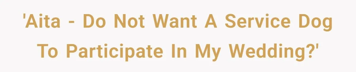 Bride Refuses to Let Her Friend’s Service Dog Participate in Wedding Photos or Ceremony - Friend Calls It Ableist