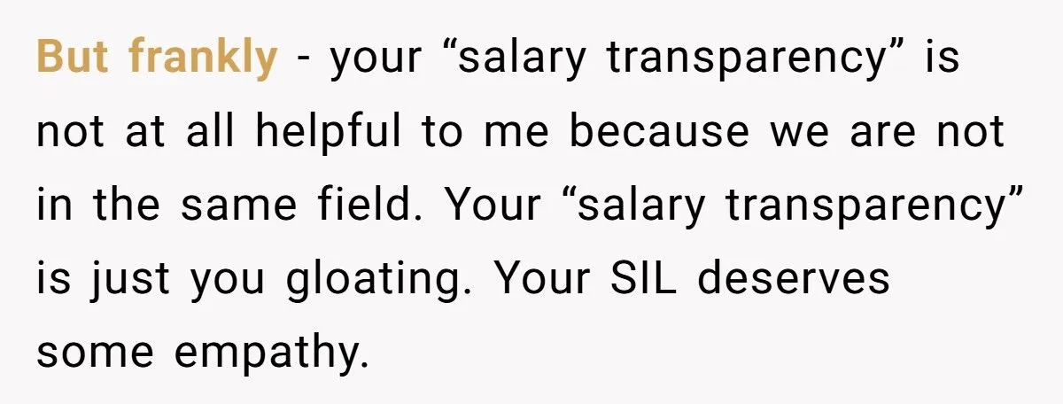 Woman Reveals Her High Salary at Family Dinner, SIL Breaks Down