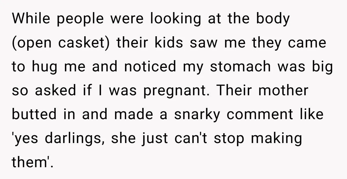 Woman Attends Ex’s Mother’s Funeral and Shocks Everyone by Telling His Kids She’s Pregnant With Their Sibling