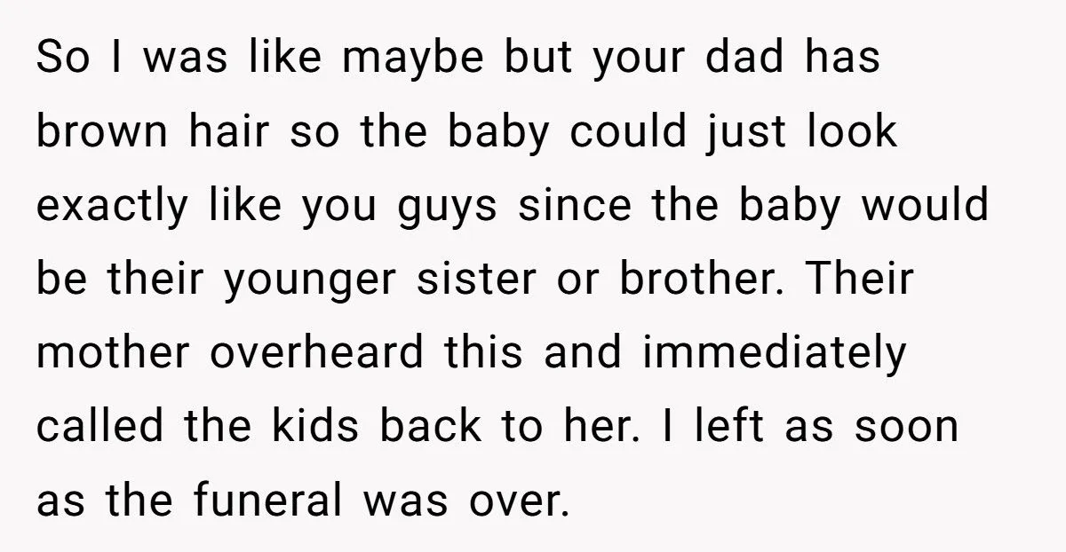 Woman Attends Ex’s Mother’s Funeral and Shocks Everyone by Telling His Kids She’s Pregnant With Their Sibling