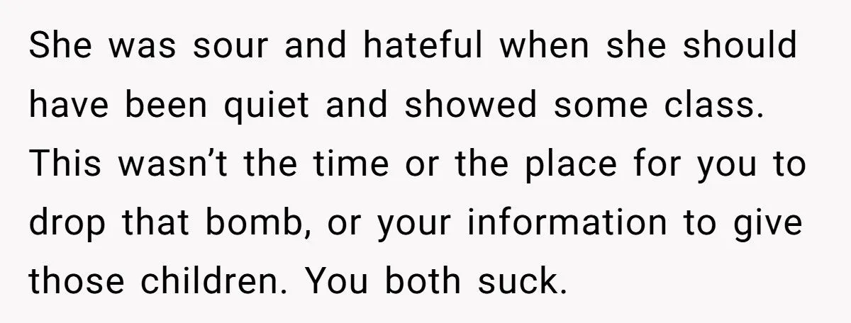 Woman Attends Ex’s Mother’s Funeral and Shocks Everyone by Telling His Kids She’s Pregnant With Their Sibling