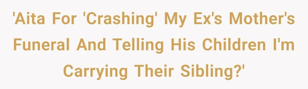 Woman Attends Ex’s Mother’s Funeral and Shocks Everyone by Telling His Kids She’s Pregnant With Their Sibling