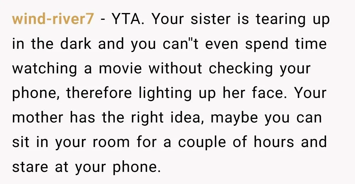 This Teen Told Her Mom She Didn’t Want Her Sister at Movie Night After Catching Her Cry During Kids’ Movies