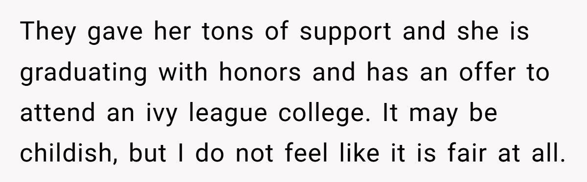 A Woman Refuses to Attend Her Little Sister’s Graduation Due to Their Parents’ Favoritism