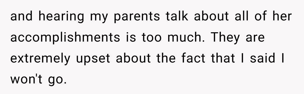 A Woman Refuses to Attend Her Little Sister’s Graduation Due to Their Parents’ Favoritism