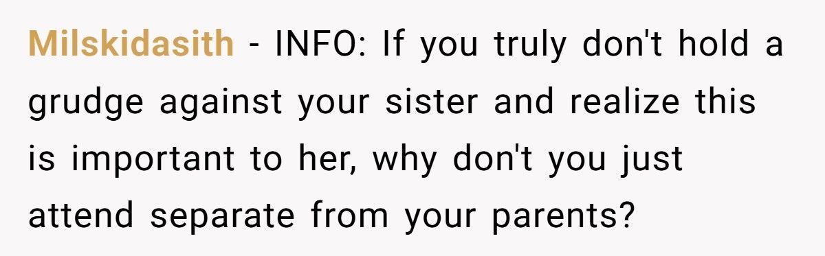 A Woman Refuses to Attend Her Little Sister’s Graduation Due to Their Parents’ Favoritism