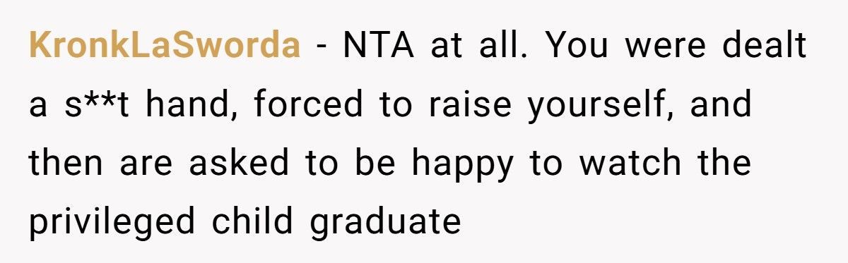 A Woman Refuses to Attend Her Little Sister’s Graduation Due to Their Parents’ Favoritism