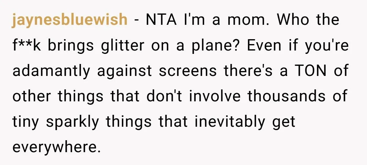 He Reported a Mom for Allowing Glitter on a Plane – Now the Internet Is Divided