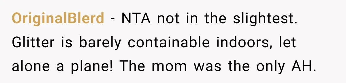He Reported a Mom for Allowing Glitter on a Plane – Now the Internet Is Divided