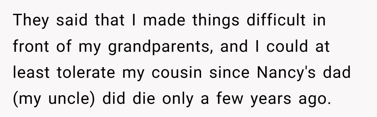Parents Promised Her a Quiet Birthday Dinner, Then Invited the Cousin Who Tormented Her for Years