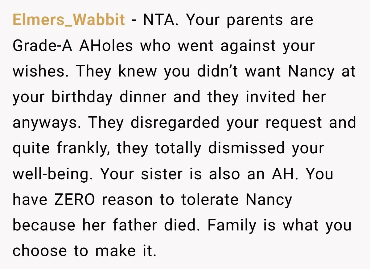 Parents Promised Her a Quiet Birthday Dinner, Then Invited the Cousin Who Tormented Her for Years